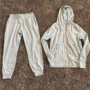 Vuori Light Gray Hoodie and Joggers Set